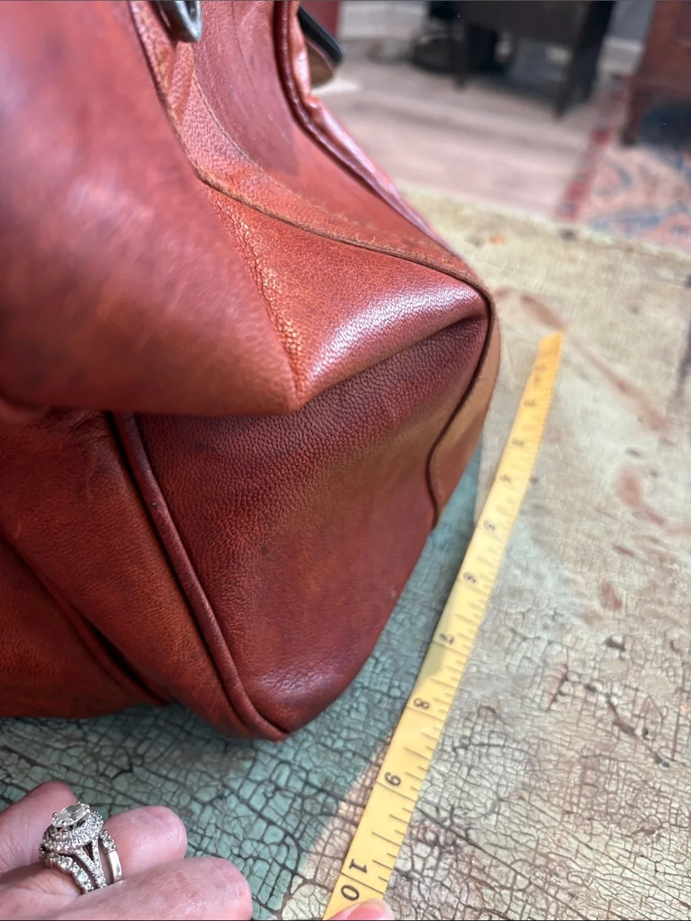 Komal’s Passion Leather Large Brown Leather 23” Weekender Duffel Travel Bag